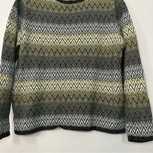 Danish brand Skovhuus sweater size large fair isle striped gold accents knit - Picture 10 of 11